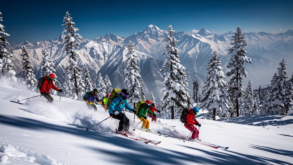 Skiing adventure in Gulmarg Kashmir snow slopes