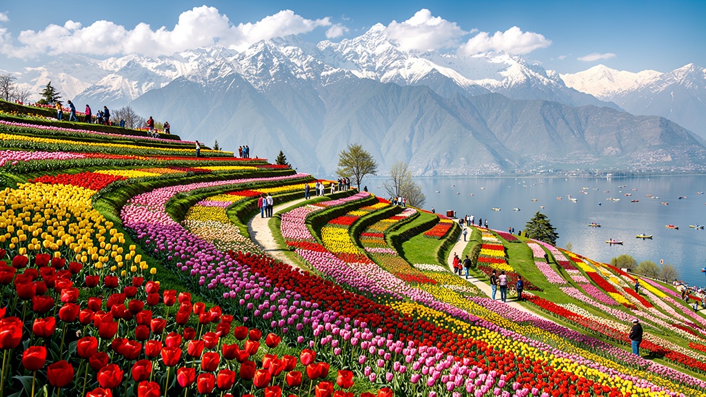 Indira Gandhi Tulip Garden in Srinagar in full bloom